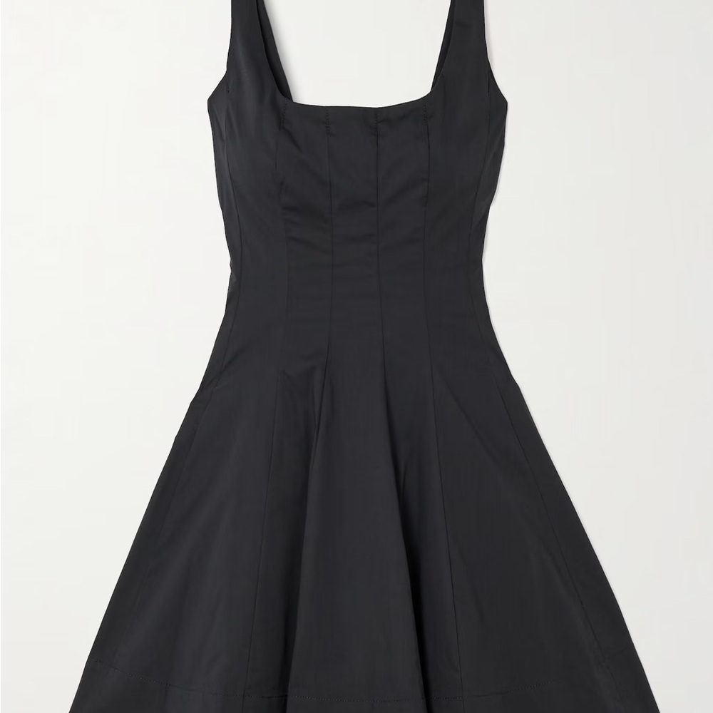 STAUD Black Sleeveless A-Line Cocktail Dress